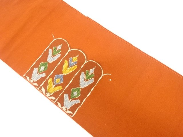 JAPANESE KIMONO / ANTIQUE NAGOYA OBI / SILK / TSUMUGI / WOVEN FLORAL SARASA